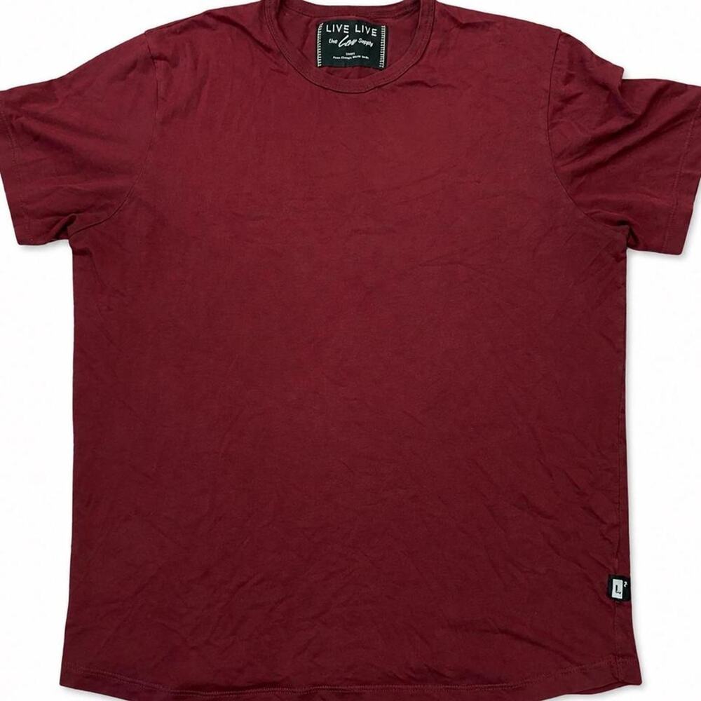 LIVE LIVE burgundy PIMA cotton T-shirt Shirt Men Small